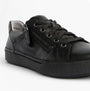 Josef Seibel Claire 13 Womens Casual Shoes Black side view showing leather upper and lace-up with zip detail.
