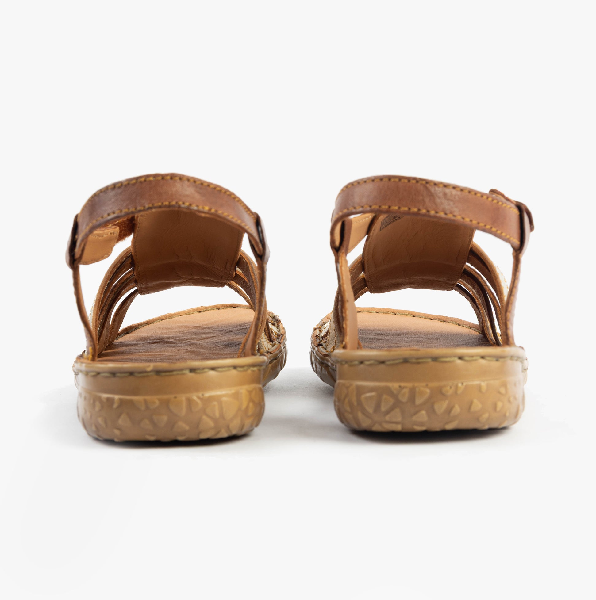 Josef Seibel IVY 02 Womens Sandals Castagne-Multi rear view showing leather upper and rubber sole.