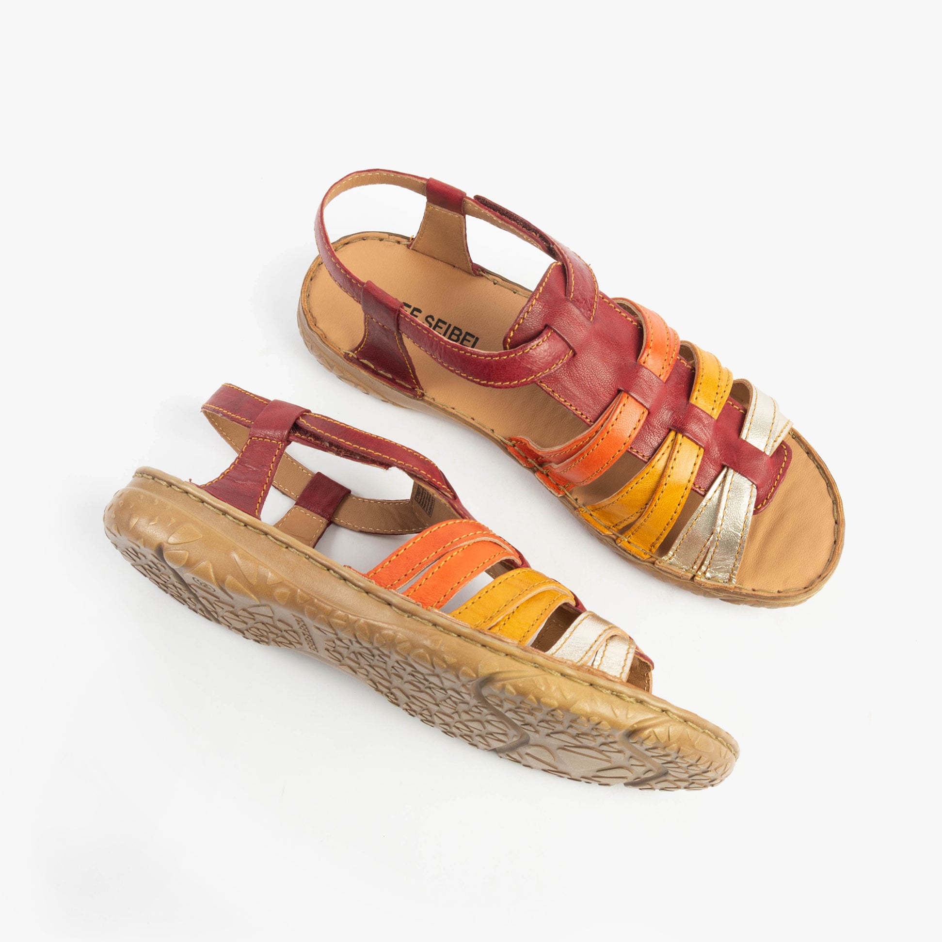 Josef Seibel IVY 02 Womens Sandals Rot-Multi side view showing vibrant colors and leather detailing