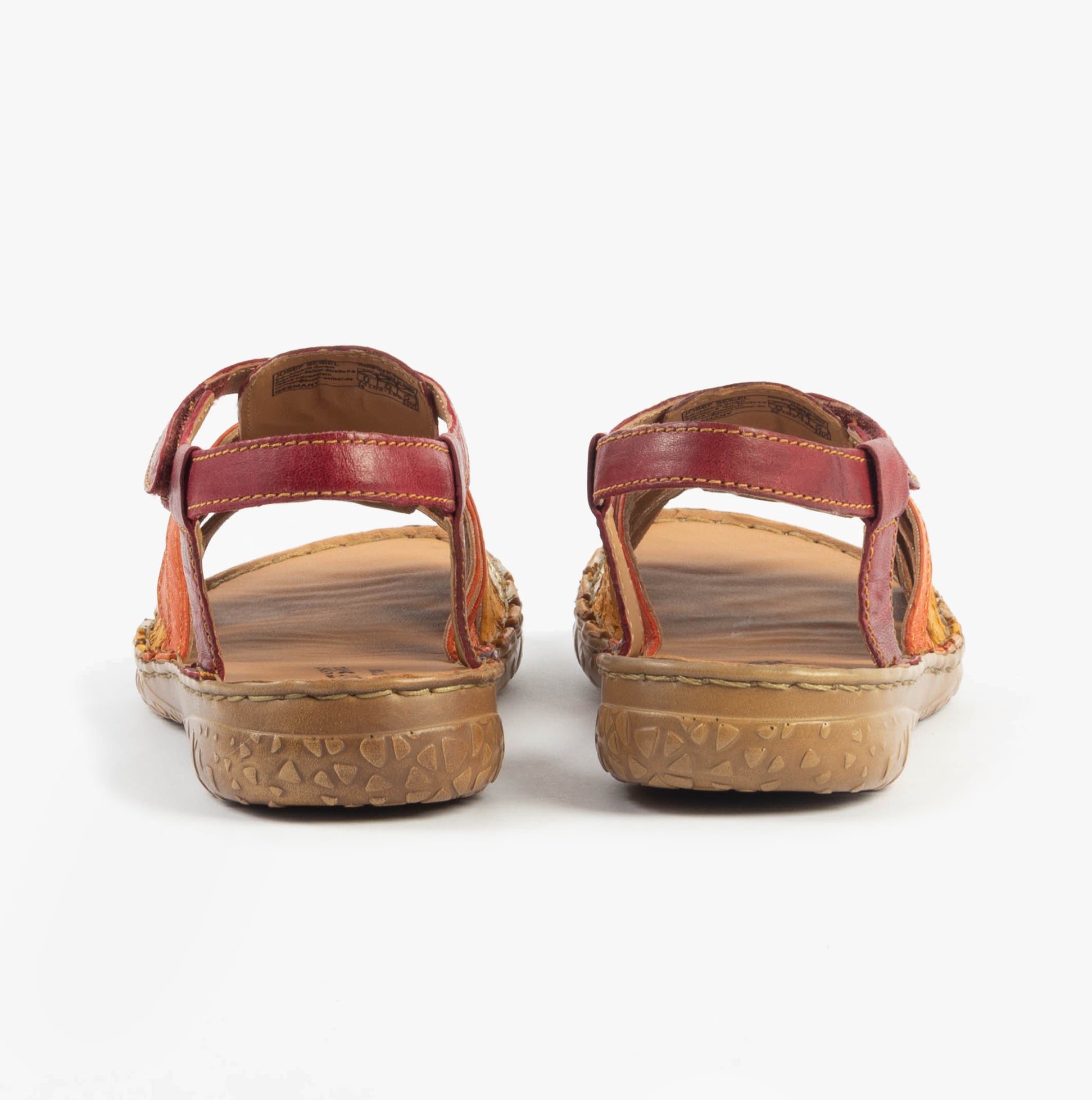 Josef Seibel IVY 02 Womens Sandals Rot-Multi back view showing leather straps and rubber sole.