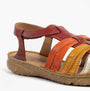 Josef Seibel IVY 02 Womens Sandals Rot-Multi side view showing colorful leather straps and rubber sole.