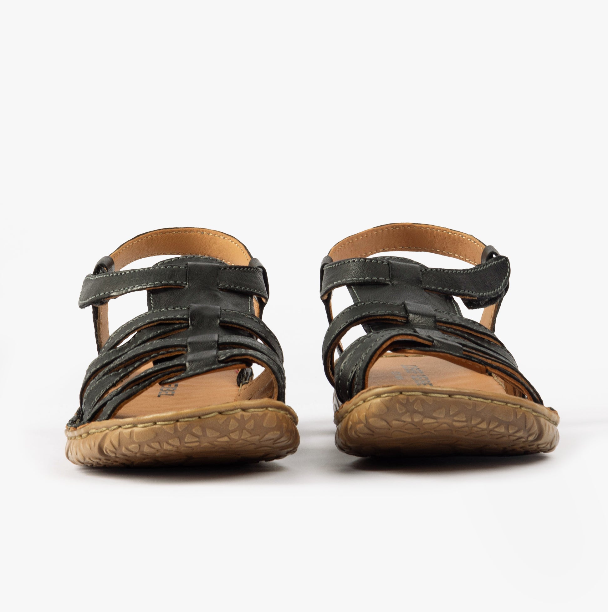 Josef Seibel IVY 02 Womens Sandals Schwarz front view showing leather upper and rubber sole.