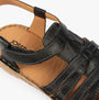 Josef Seibel IVY 02 Womens Sandals Schwarz top view showing leather upper and touch fasten closure.