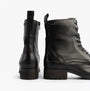 Josef Seibel KATE 50 Womens Waterproof Lace Up Boots Black side view with lace-up and zip features on a white background.
