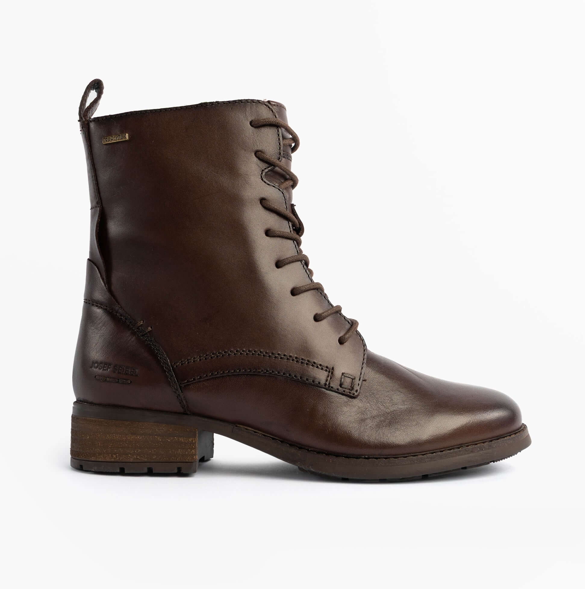 Josef Seibel KATE 50 Womens Lace Up Boots Moro Brown side view showing leather upper and lace-up detail