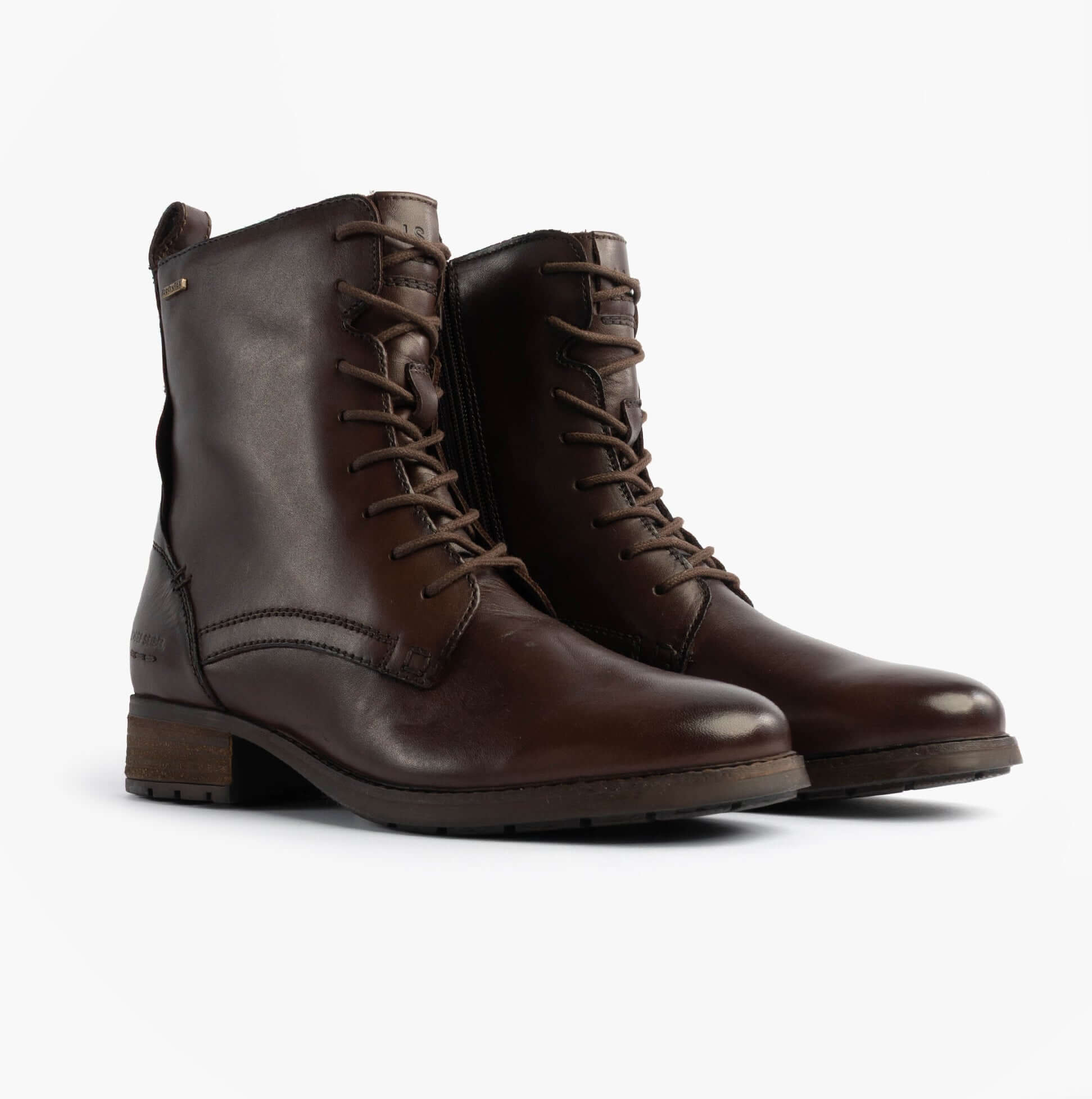 Josef Seibel KATE 50 Womens Lace Up Boots Moro Brown side view showcasing leather upper and lace-up design.
