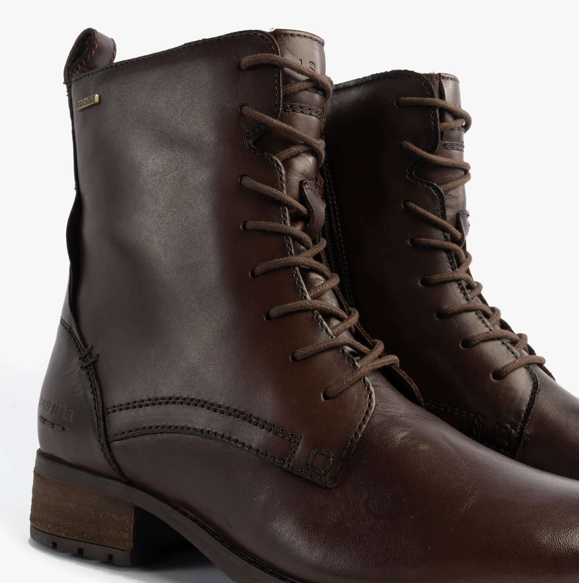 Josef Seibel KATE 50 Womens Lace Up Boots Moro Brown side view showing leather upper and lace-up closure.
