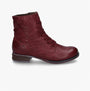 Josef Seibel SANJA 01 Womens Boots Burgundy side view showing leather upper and lace-up closure.
