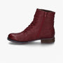 Josef Seibel SANJA 01 Womens Boots Burgundy side view with lace-up and zipper detail on ankle boots