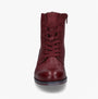 Josef Seibel SANJA 01 Womens Boots Burgundy front view showcasing leather lace-up ankle boots