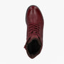 Josef Seibel SANJA 01 Womens Boots Burgundy top view showing lace-up design and warm lining.