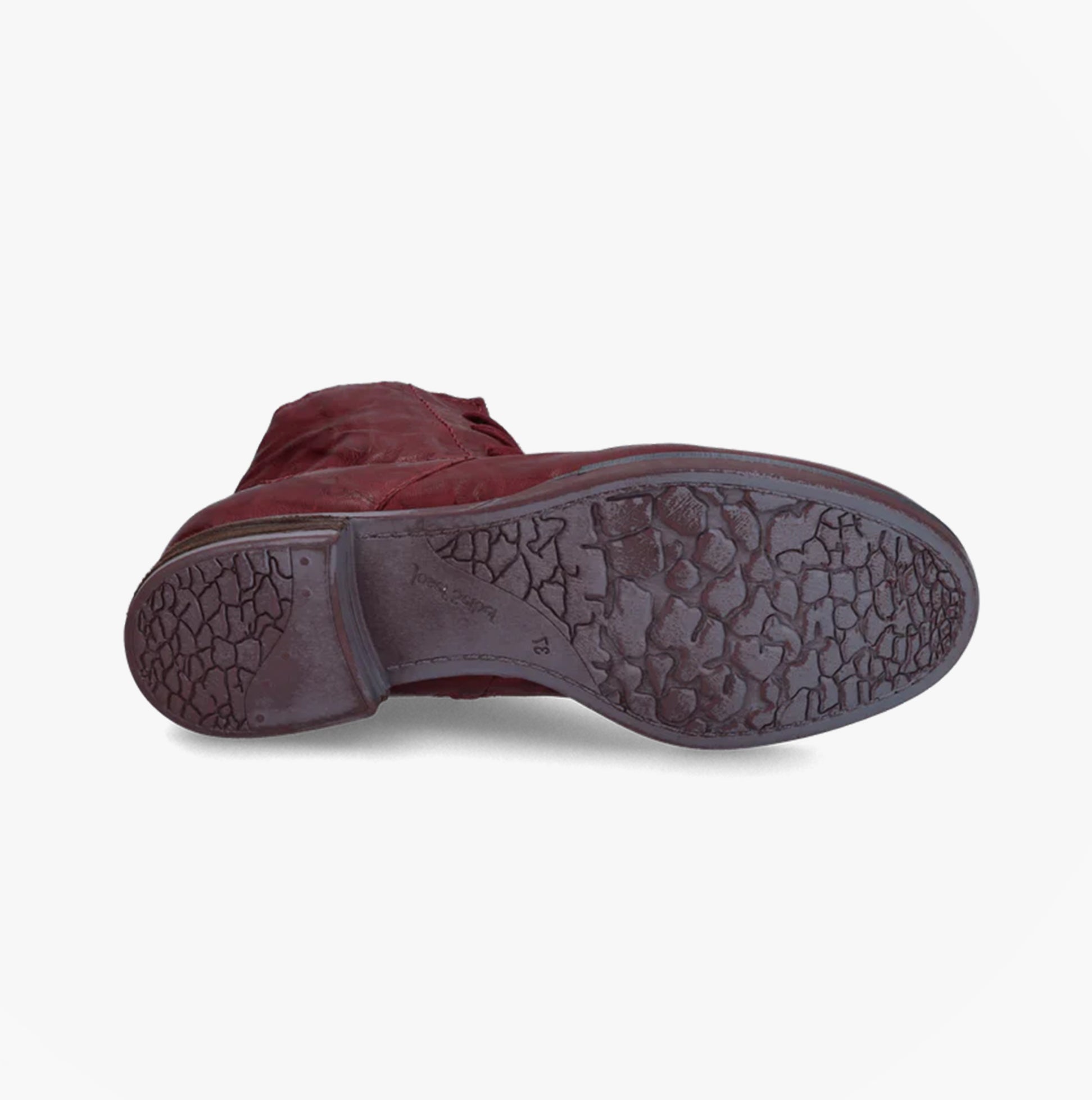 Josef Seibel SANJA 01 Womens Boots Burgundy bottom view showing sole detail and tread pattern.