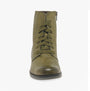 Josef Seibel SANJA 01 Womens Boots Olive front view showcasing lace-up design and leather upper.