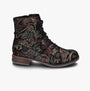 Josef Seibel SANJA01 Womens Boots Black side view, ankle boots with lace-up design and floral embroidery.