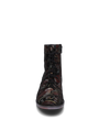 Josef Seibel SANJA01 Womens Boots Black front view with detailed floral design and lace-up fastening.
