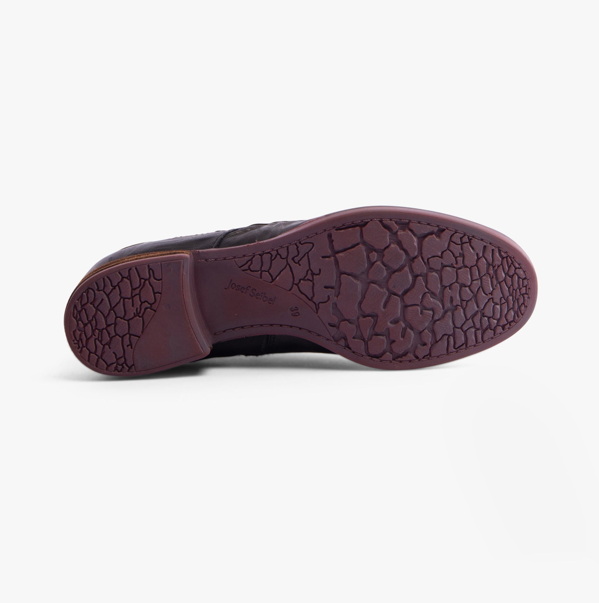 Josef Seibel SANJA 10 Womens Boots Black-Combi bottom view showcasing the textured TPR sole.