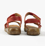 Josef Seibel DEBRA 62 Womens Sandals Rubin-Multi back view showing red leather straps and rubber sole.