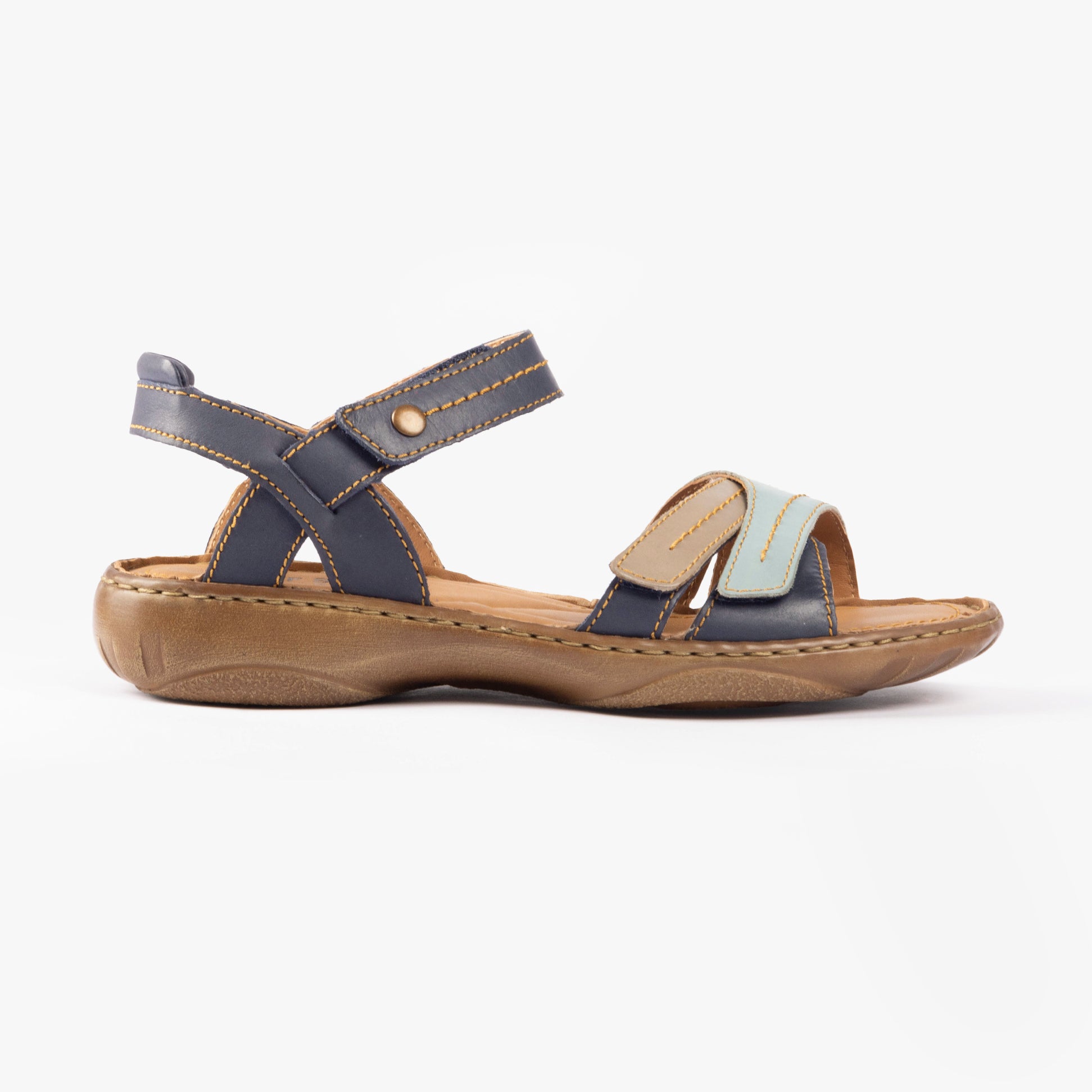 Josef Seibel DEBRA 62 Womens Sandals Indigo-Multi side view showcasing leather upper and comfort design