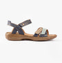 Josef Seibel DEBRA 62 Womens Sandals Indigo-Multi side view showcasing leather upper and comfort design