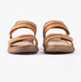 Josef Seibel BRENDA 08 Womens Sandals Camel rear view showing leather strap design and flat rubber sole.