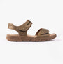 Josef Seibel BRENDA 08 Womens Sandals Khaki side view showcasing leather upper and rubber sole.