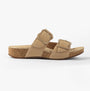 Josef Seibel TONGA 64 Womens Sandals Beige side view showing slip-on design and comfortable leather upper.