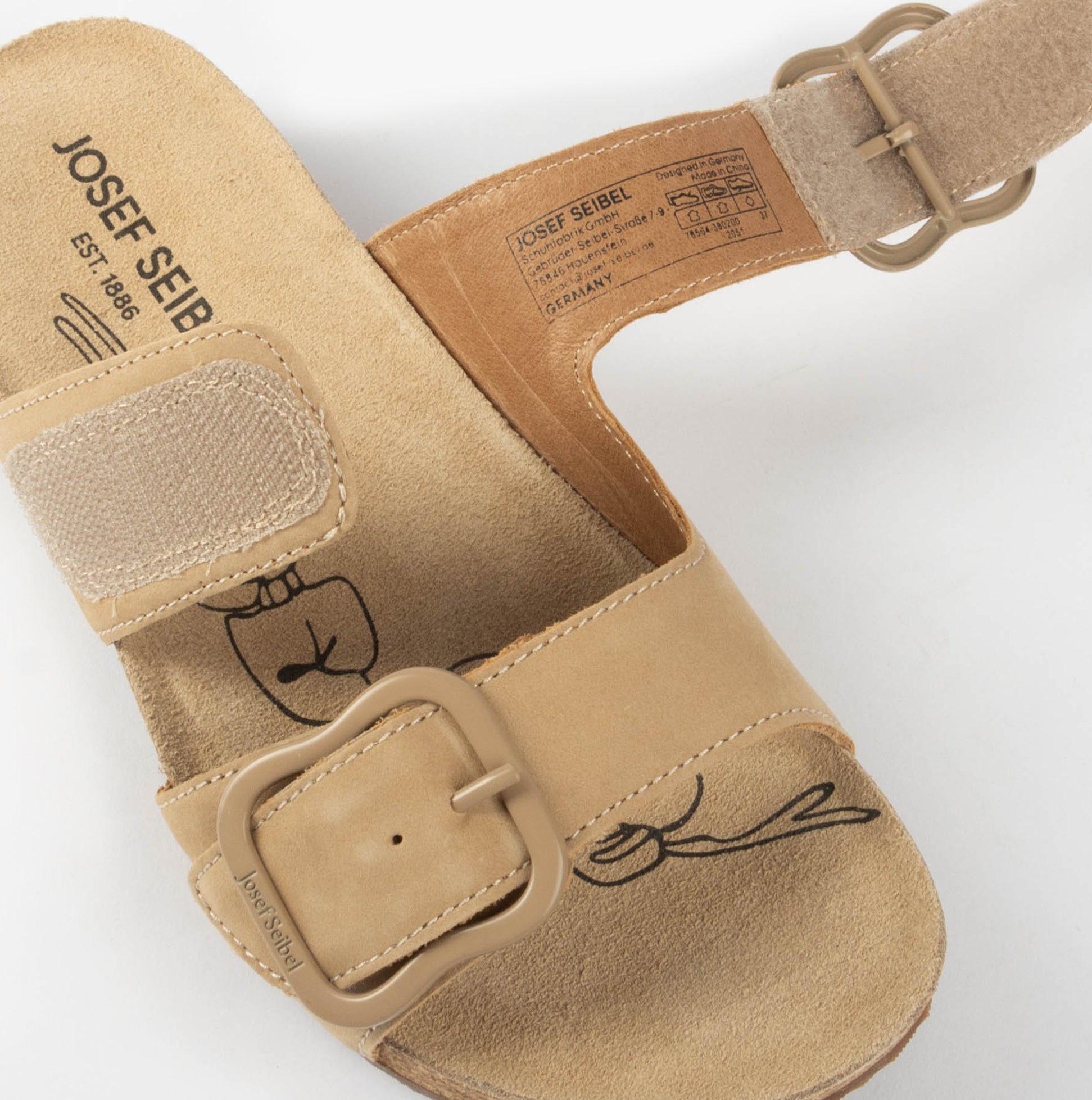 Josef Seibel TONGA 64 Womens Sandals Beige top view showcasing strap and buckle detail.