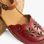 Josef Seibel ROSALIE 04 Womens Sandals Rubin-Kombi side view showcasing red leather design and floral cutouts.