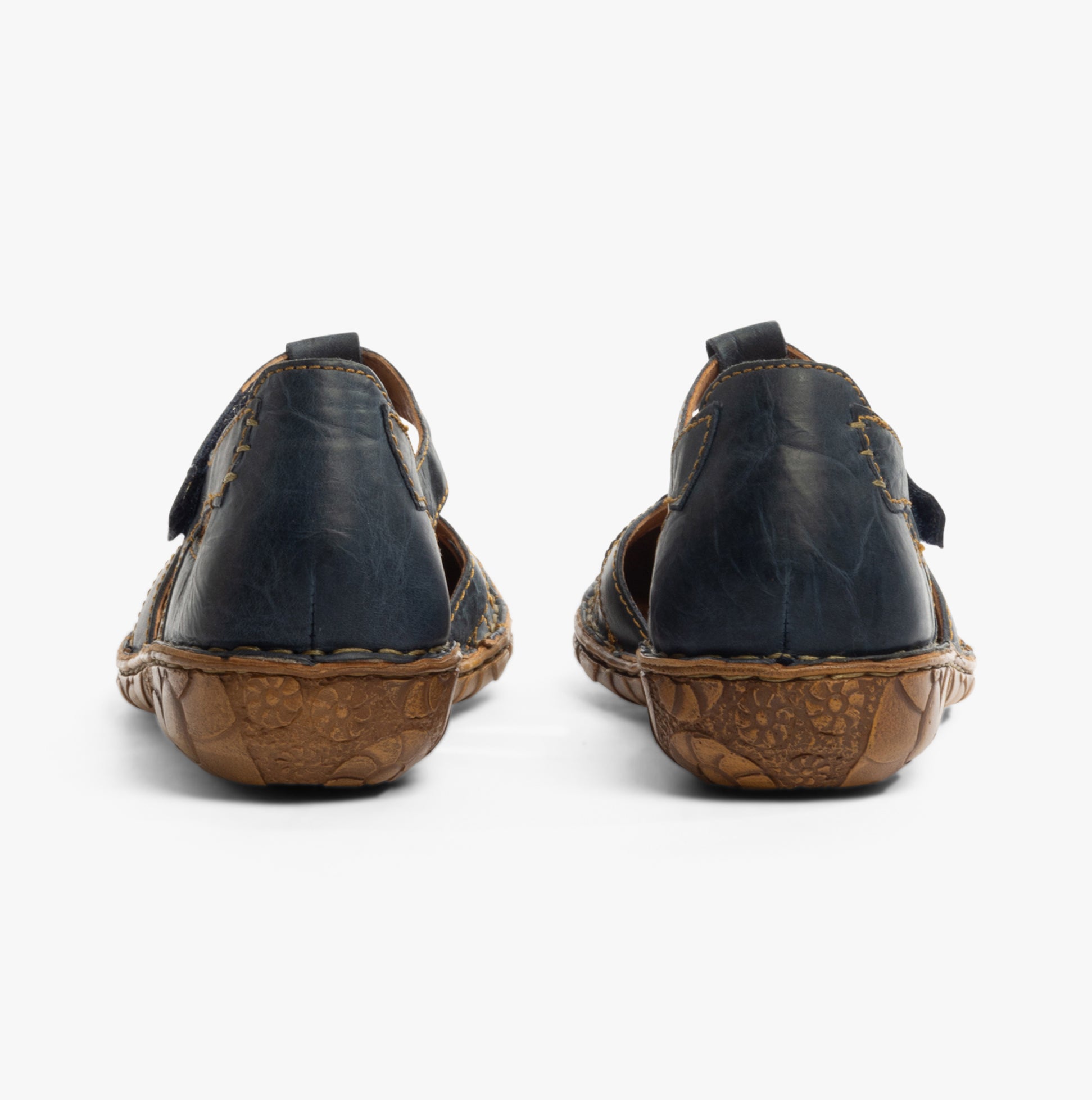 Josef Seibel ROSALIE 29 Womens Sandals Dunkelblau back view showcasing leather upper and PU sole.