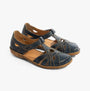 Josef Seibel ROSALIE 29 Womens Sandals Dunkelblau side view showing comfortable leather upper and flat sole.