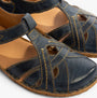 Josef Seibel ROSALIE 29 Womens Sandals Dunkelblau detail view showcasing leather upper and touch fasten closure.