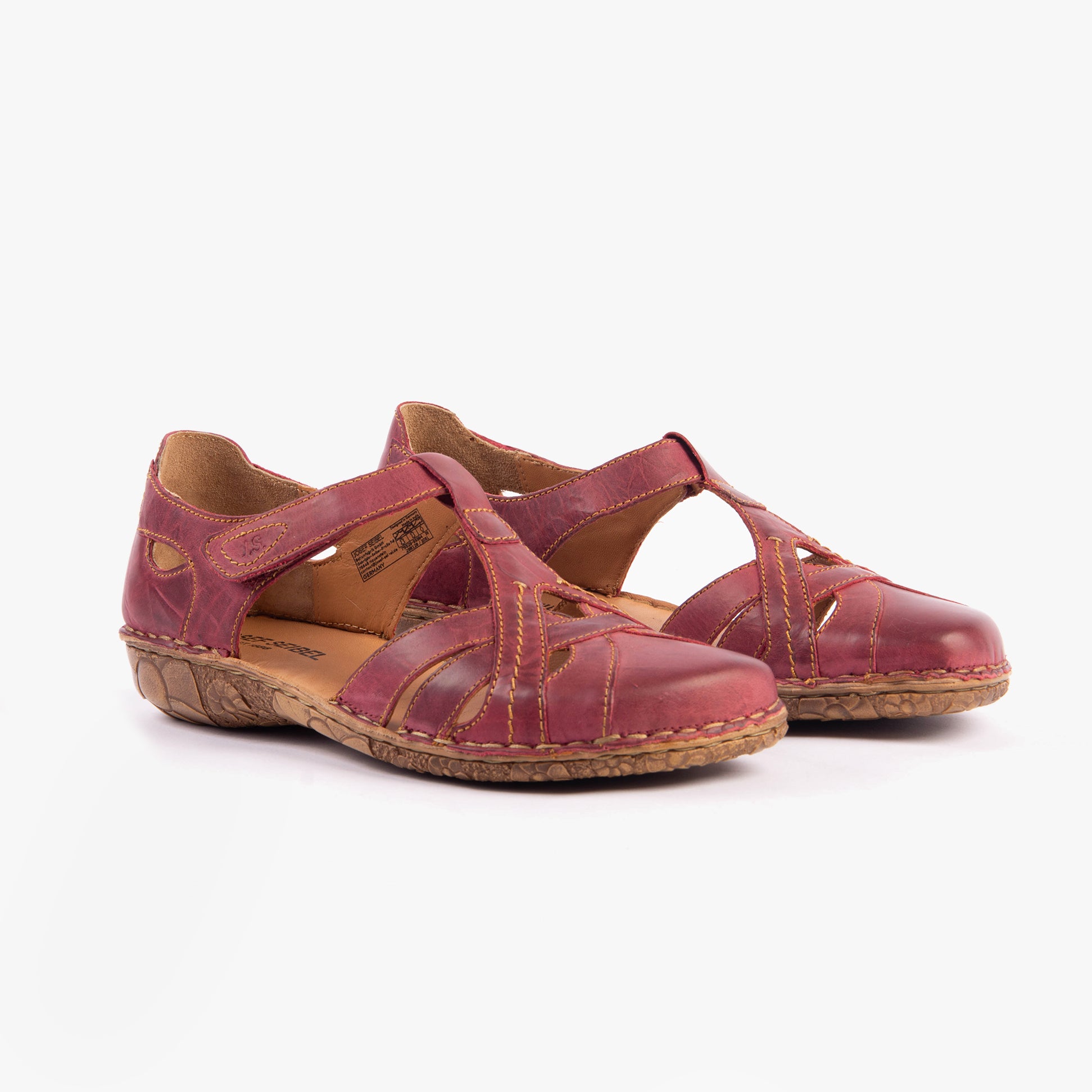 Josef Seibel ROSALIE 29 Womens Sandals Orchidee side view featuring leather upper and touch fasten closure.