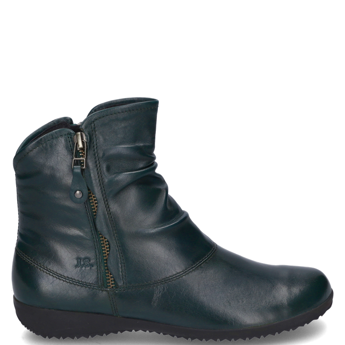 Josef Seibel NALY 24 Womens Boots Petrol side view showcasing leather upper and zip closure.