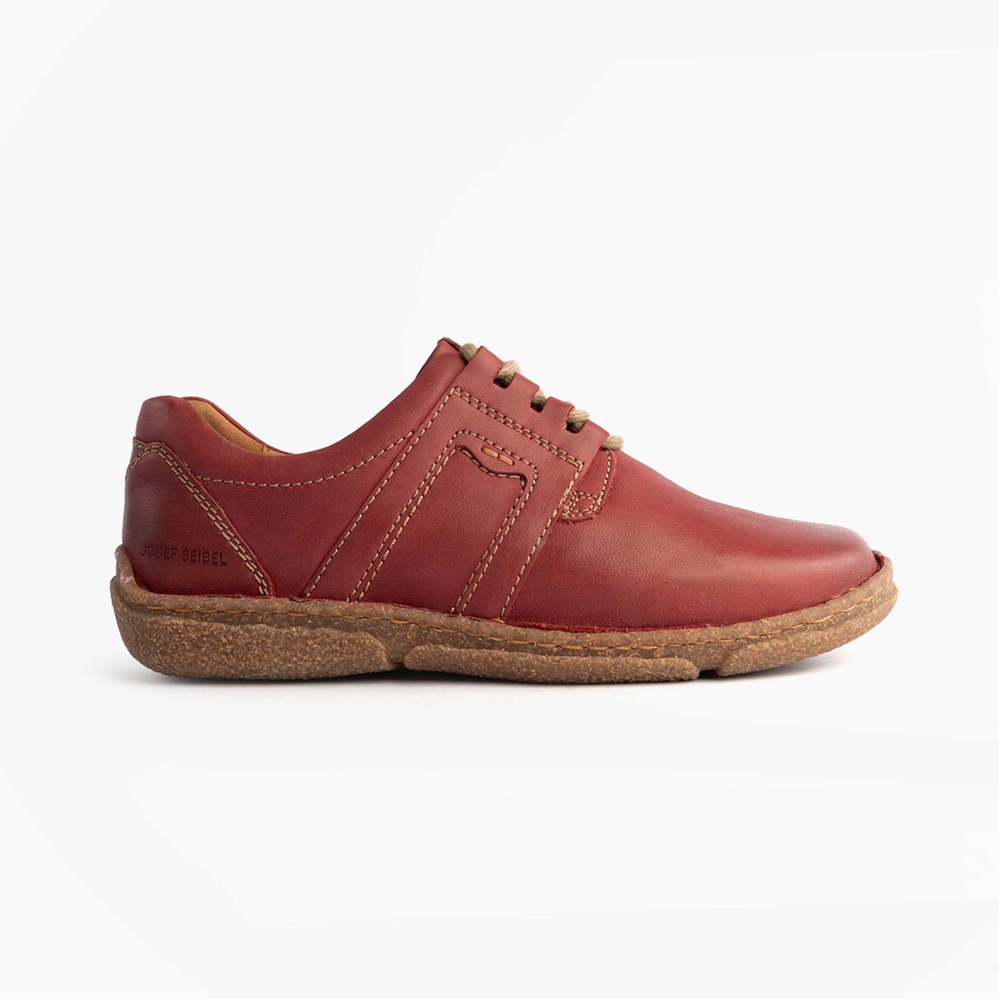 Josef Seibel NEELE 44 Womens Shoes Bordeaux side view showing leather upper and lace-up detail.