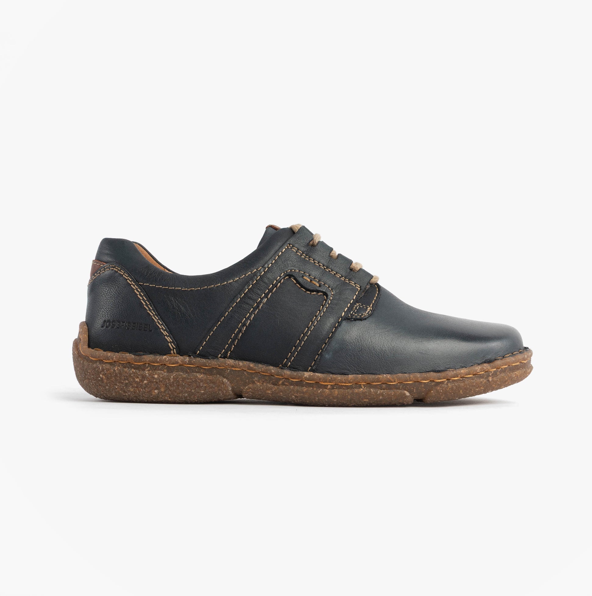 Josef Seibel NEELE 44 Womens Lace Up Leather Shoes Ocean side view showcasing leather upper and lace-up design.