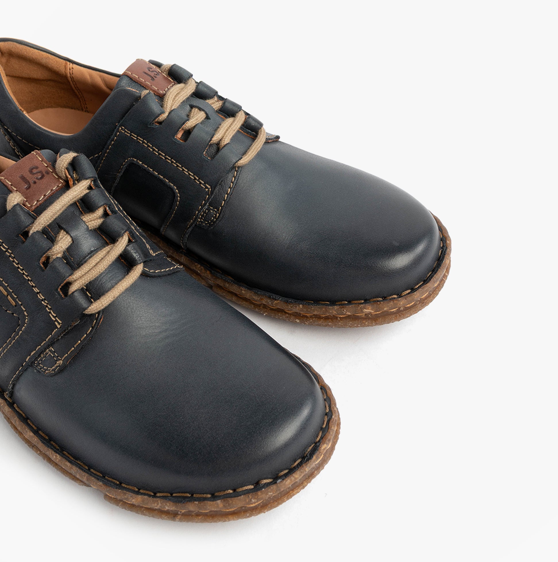 Josef Seibel NEELE 44 Womens Lace Up Leather Shoes Ocean top view showcasing leather upper and lace-up detail.