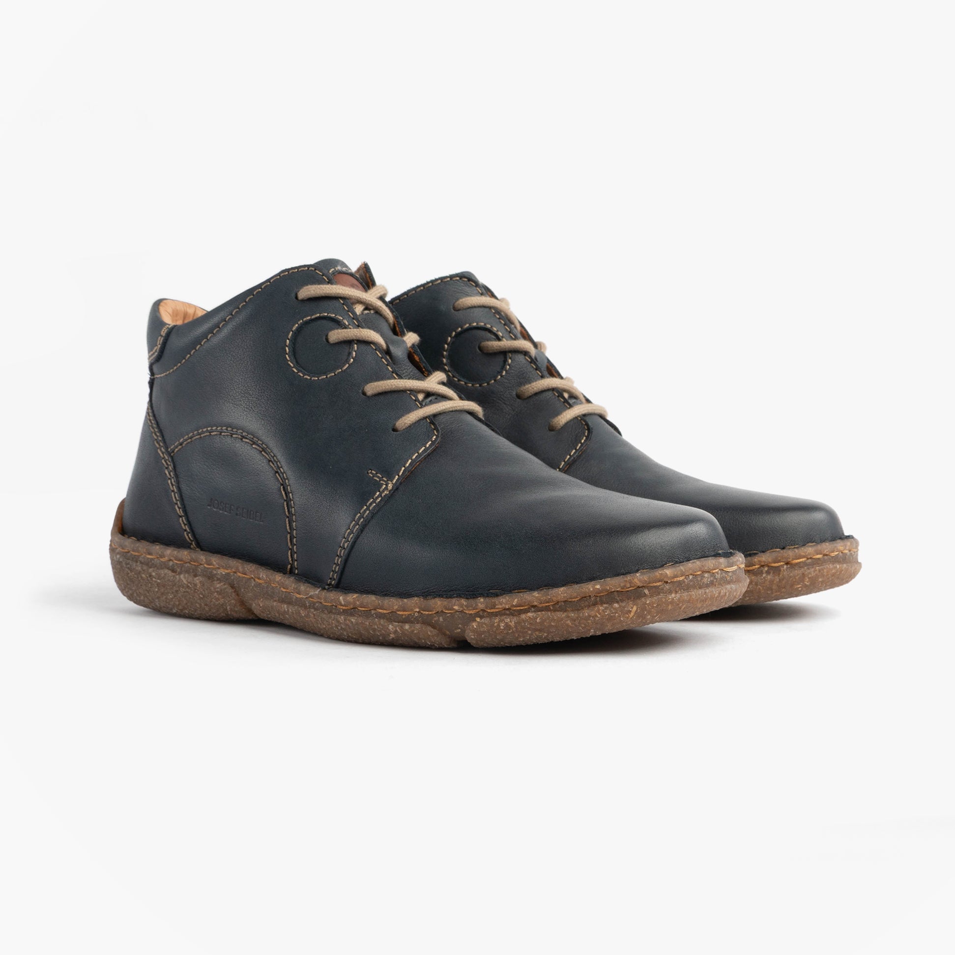 Josef Seibel NEELE 46 Ladies Lace Up Ankle Boots Ocean side view showcasing leather upper and lace-up closure.