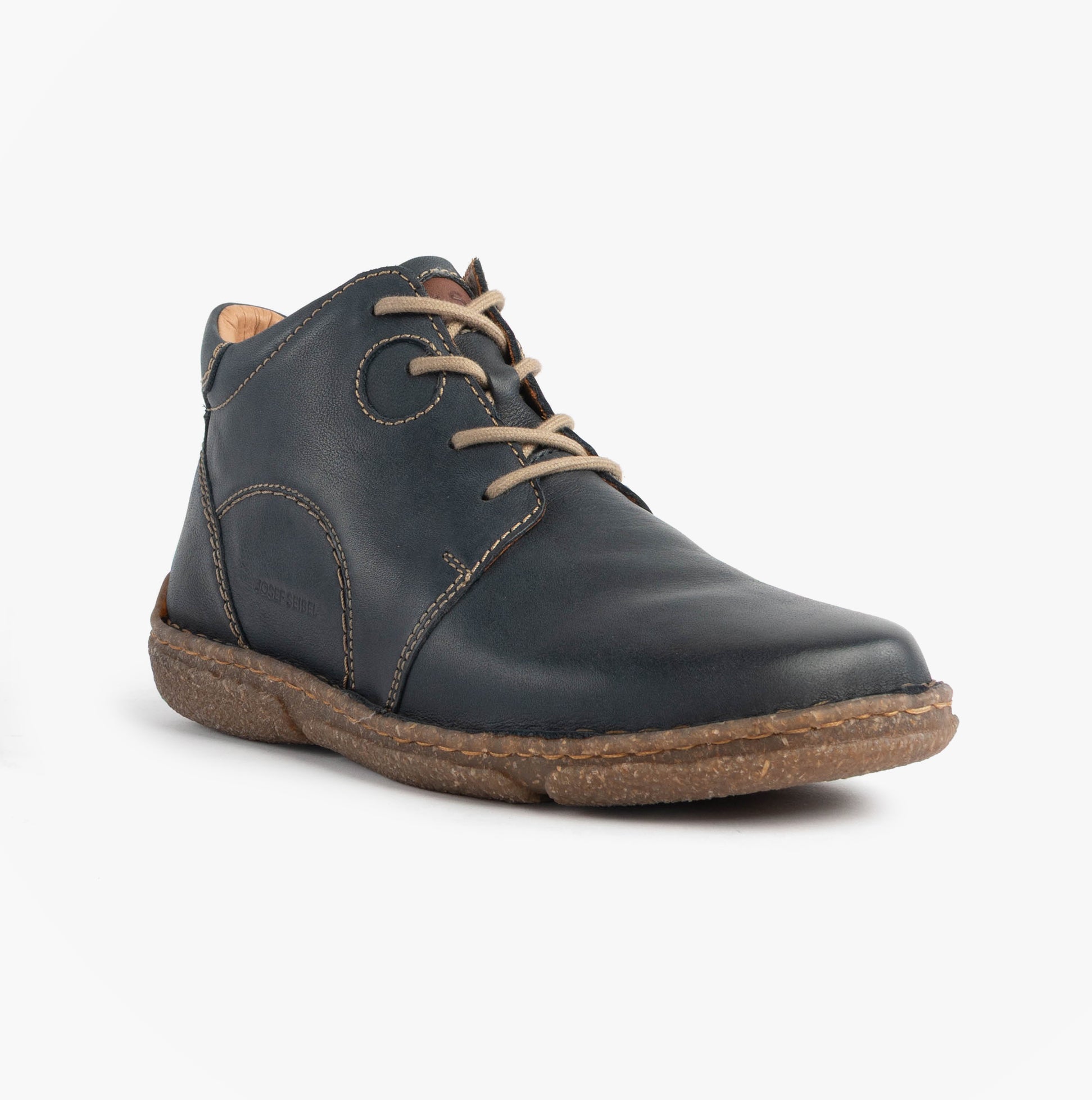 Josef Seibel NEELE 46 Ladies Lace Up Ankle Boots Ocean side view showcasing leather upper and lace-up closure.