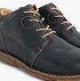 Josef Seibel NEELE 46 Ladies Lace Up Ankle Boots Ocean, side view with detail of leather upper and lace-up closure.