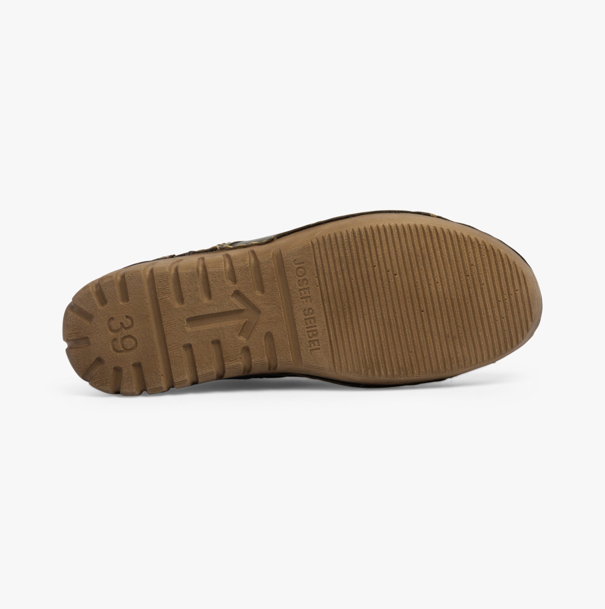 Josef Seibel FELICIA 02 Womens Shoes Olive-Combi bottom view showing rubber sole detail and traction pattern.