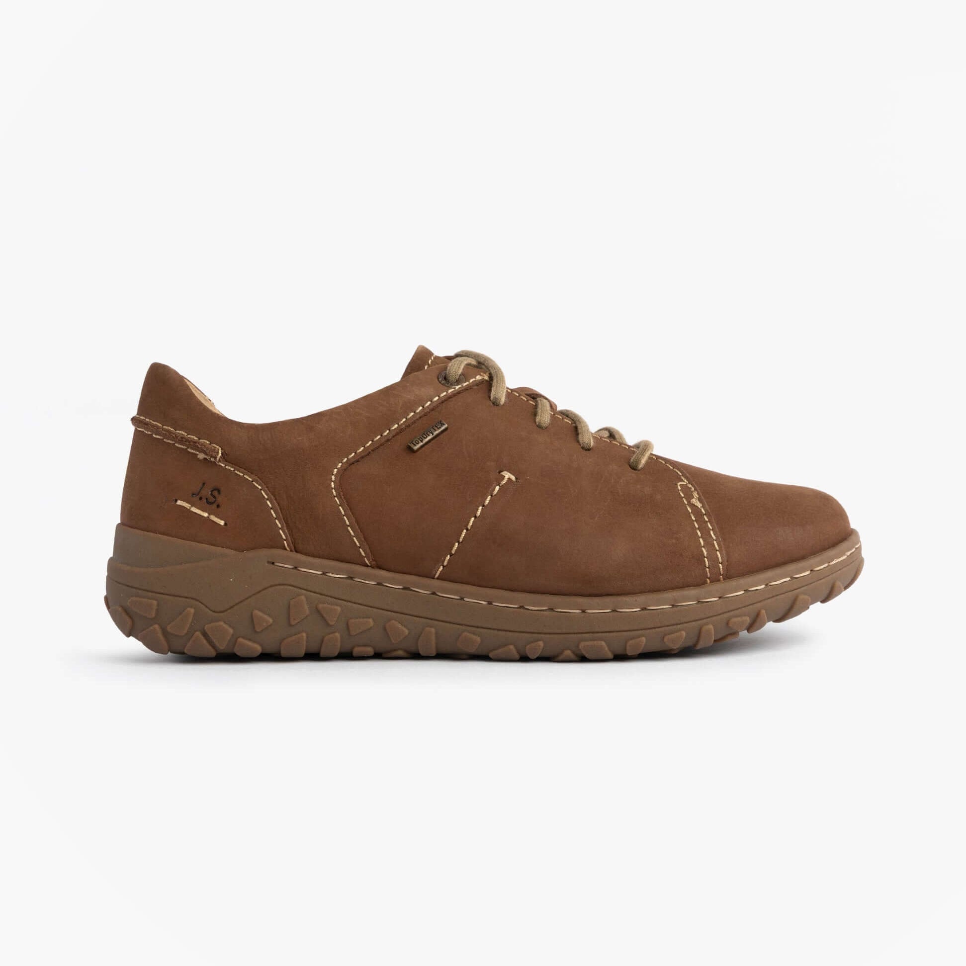 Josef Seibel RUBY 50 Womens Lace Up Casual Shoes Brasil Brown side view highlighting comfort and lightweight design.