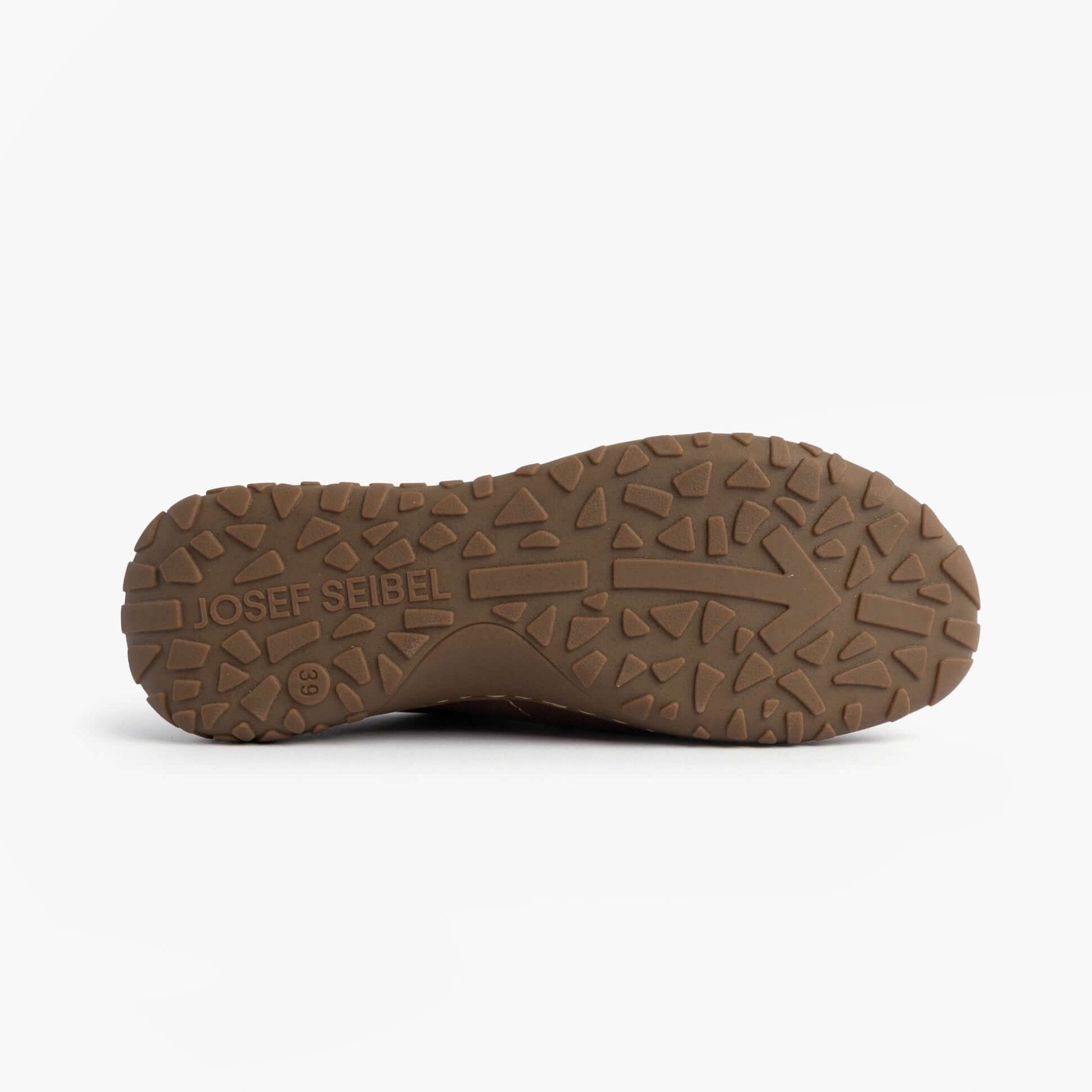 Josef Seibel RUBY 50 Womens Lace Up Casual Shoes Brasil Brown, underside view showing textured TPR sole.