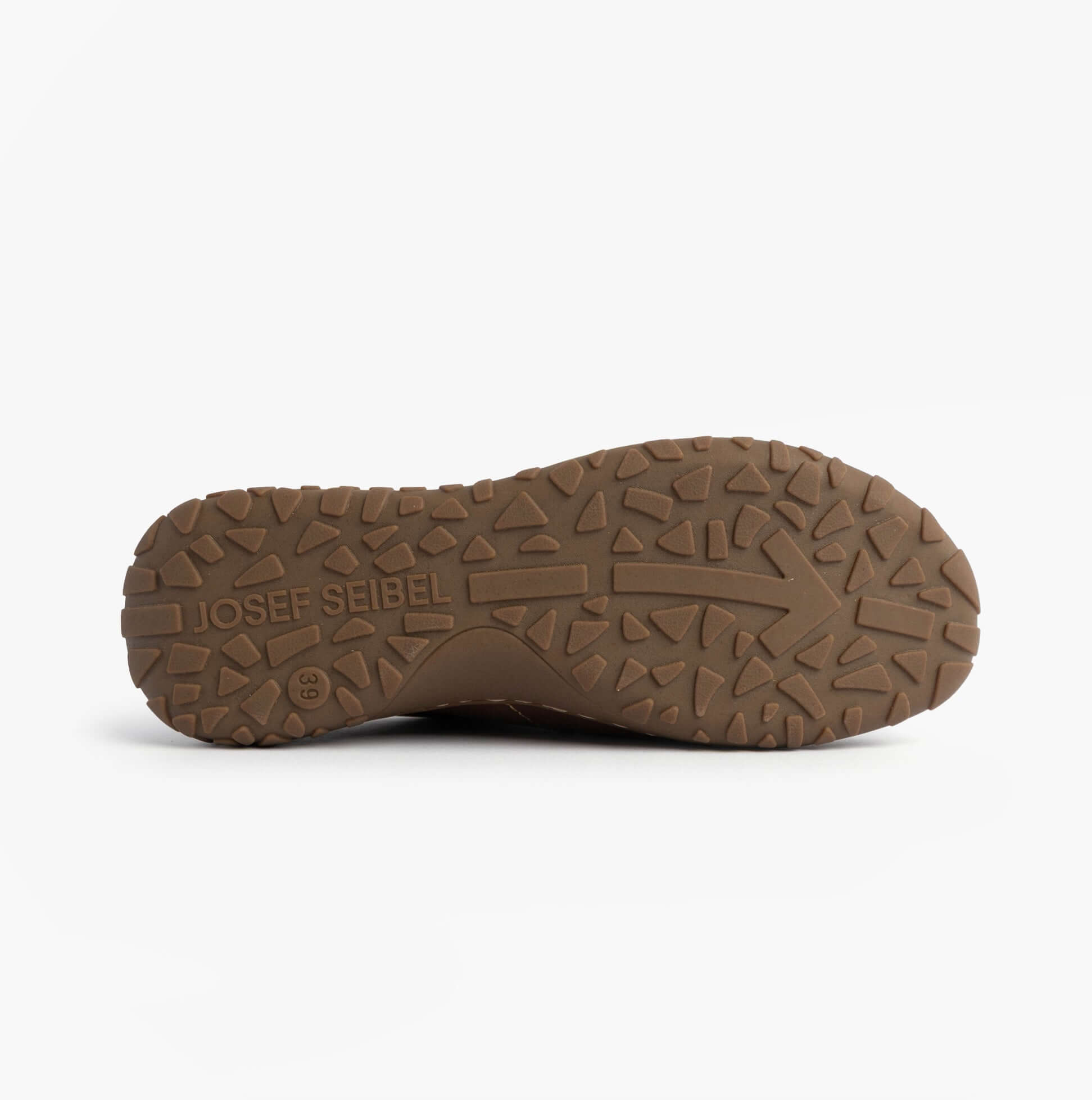 Josef Seibel RUBY 50 Womens Lace Up Casual Shoes Brasil Brown, underside view showing textured TPR sole.