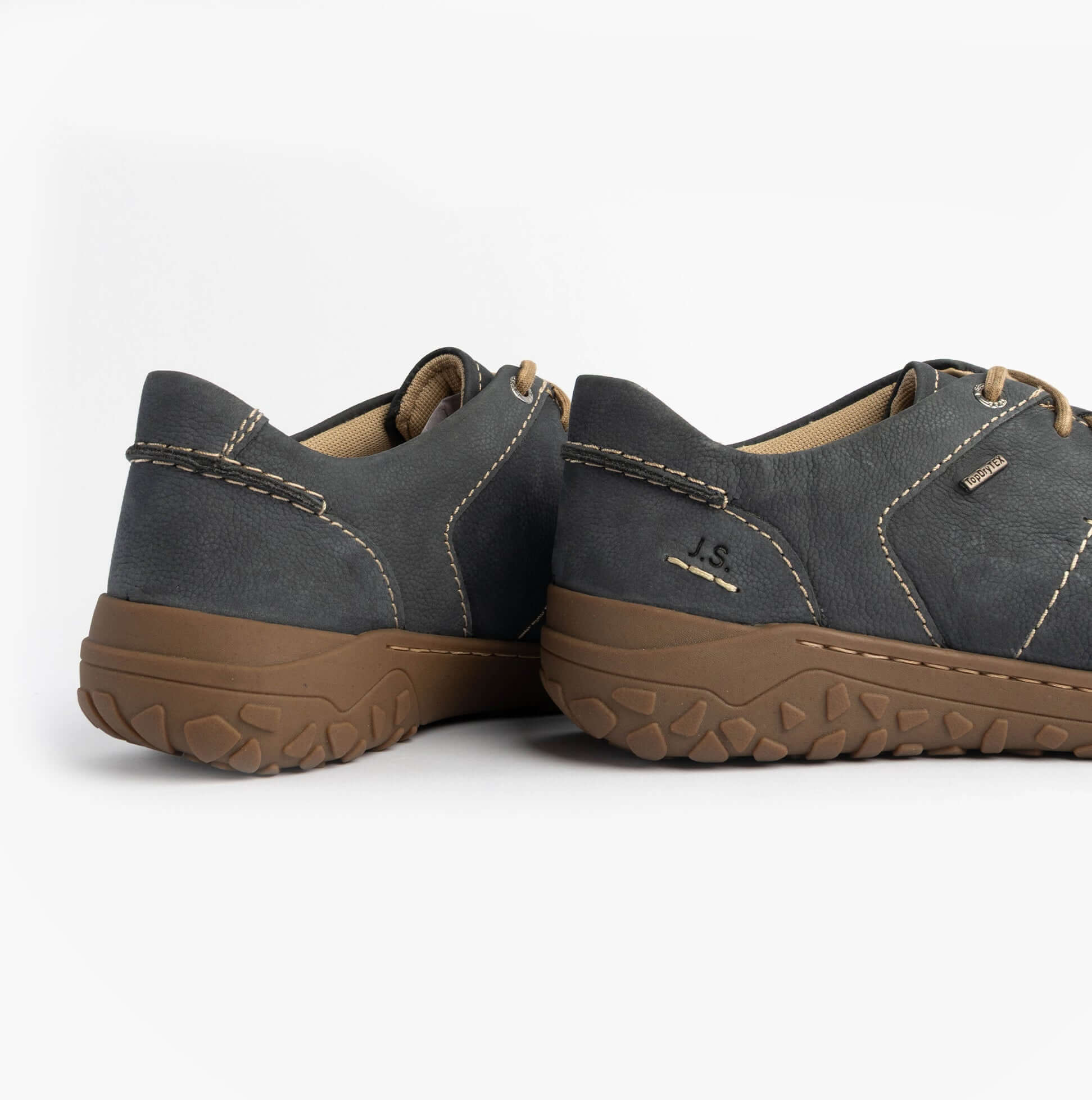 Josef Seibel RUBY 50 Womens Lace Up Casual Shoes Indigo Blue side view showing low top design and TPR sole.