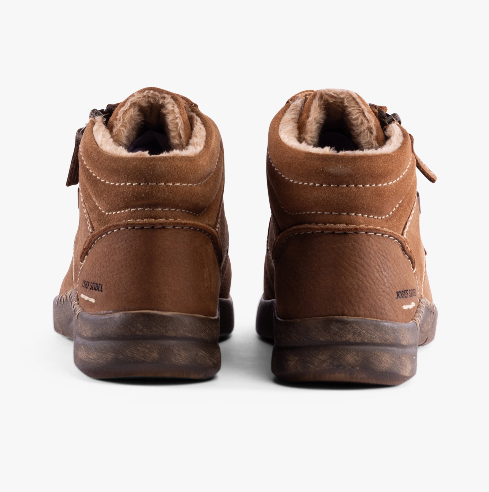 Josef Seibel CONNY 52 Womens Boots Brown back view showcasing soft leather and textured sole.