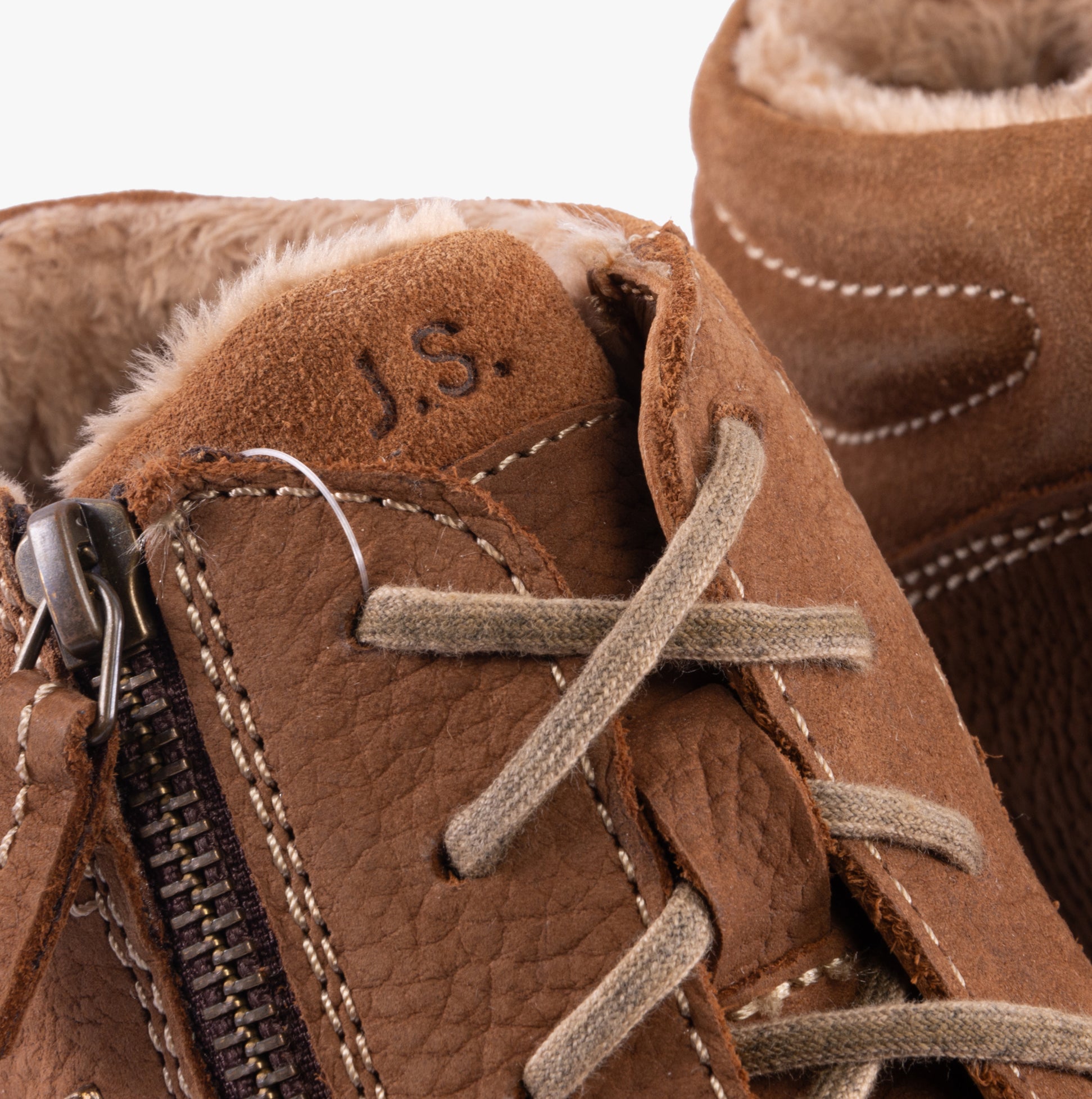 Josef Seibel CONNY 52 Womens Boots Brown detail view of leather upper and lace-up closure