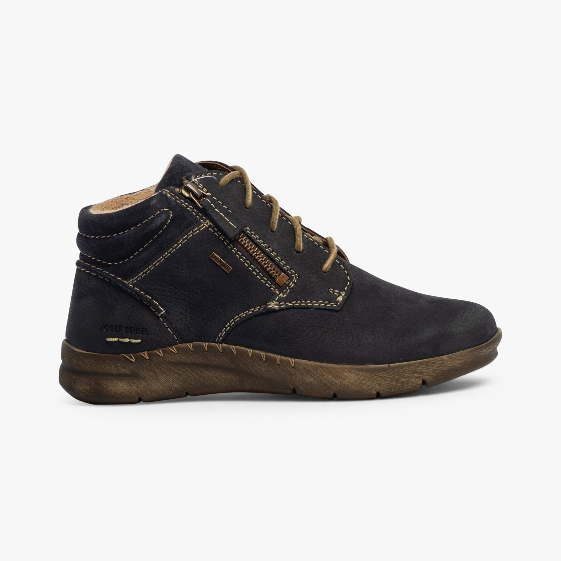 Josef Seibel CONNY 52 Womens Boots Ocean side view showcasing lace-up closure and round toe design.
