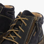 Josef Seibel CONNY 52 Womens Boots Ocean detail view lace-up design and zipper feature with soft lining.