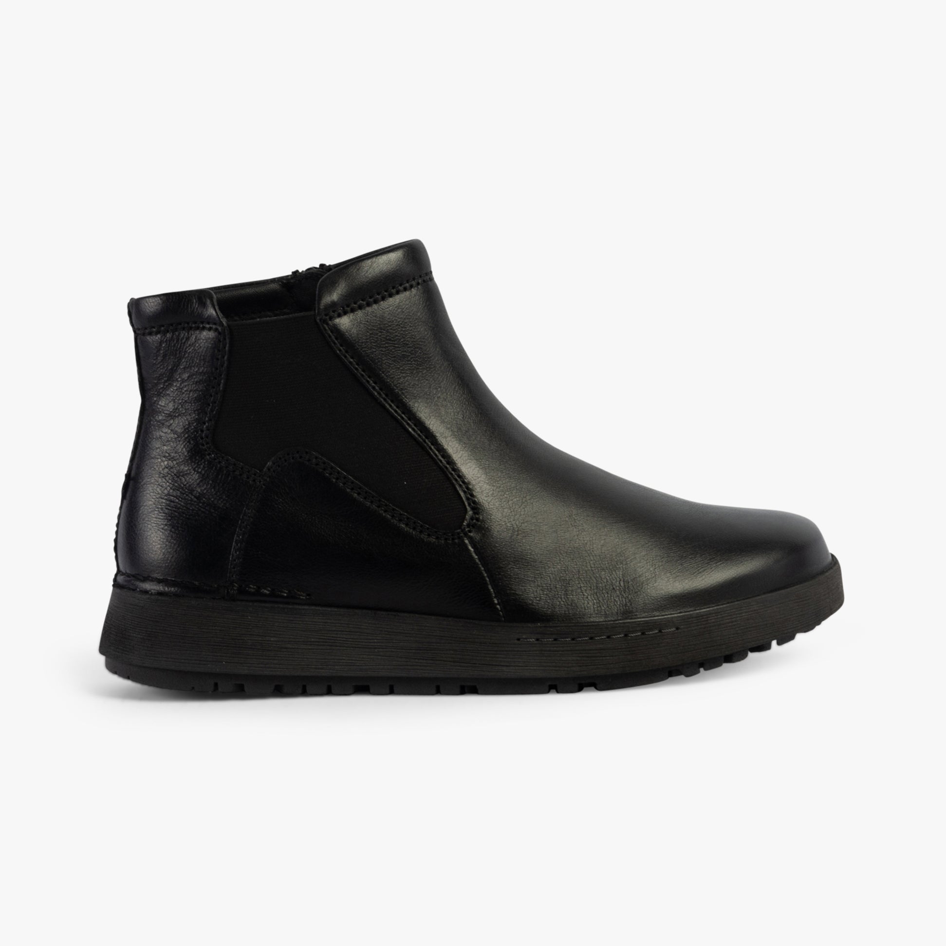 Josef Seibel ANNA 04 Womens Boots Black side view showcasing leather upper and zip closure.