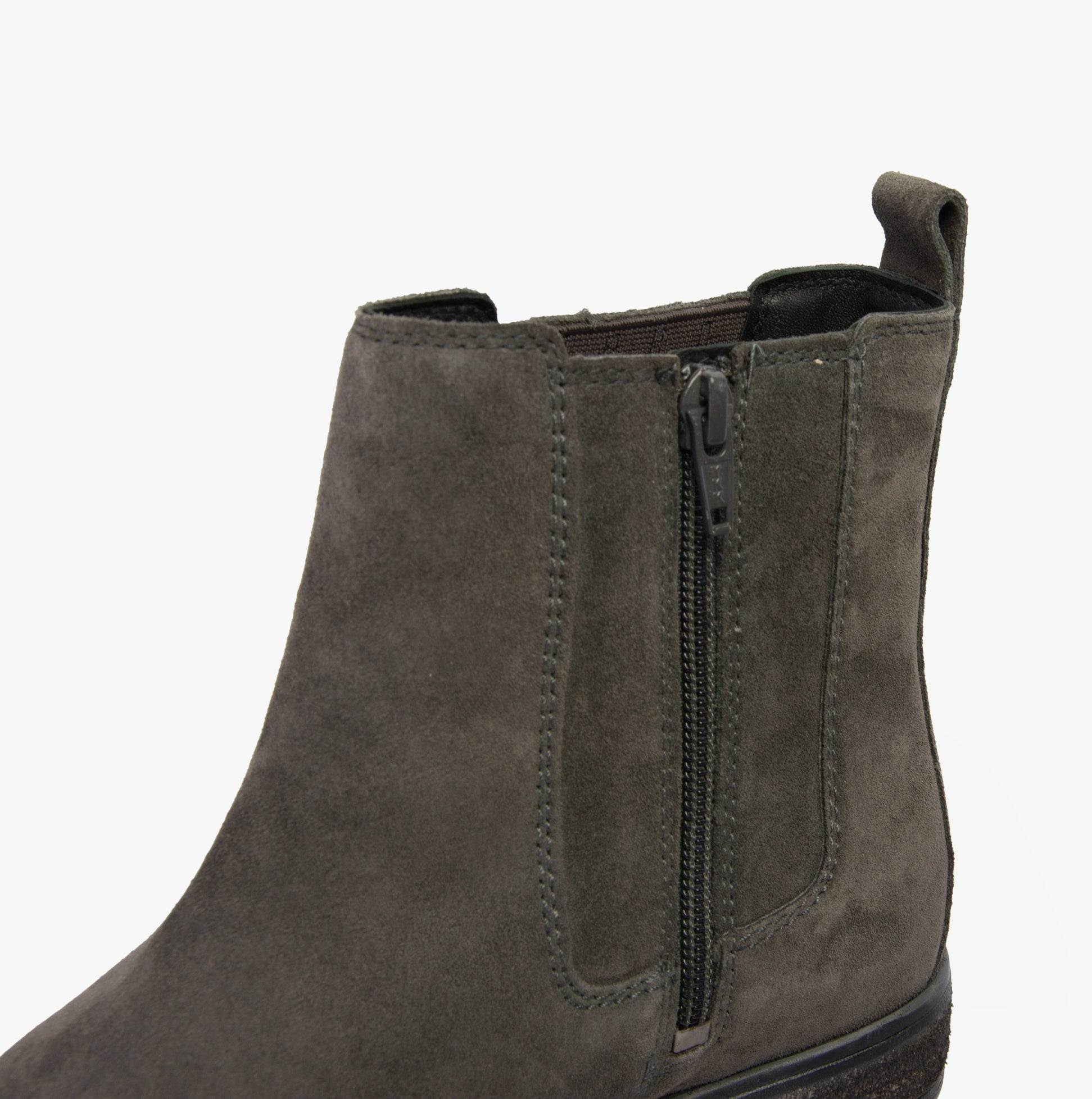 Josef Seibel SIENNA 02 Womens Boots Grey detail view showing zip closure and suede upper material.